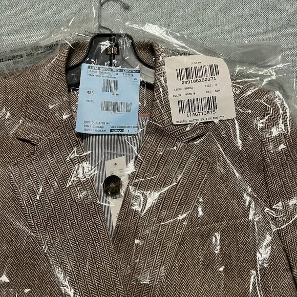 J CREW BRISTOL BLAZER LINEN COTTON BLEND SIZE 8 NEW + THOERY MERINO TEE - Picture 5 of 15